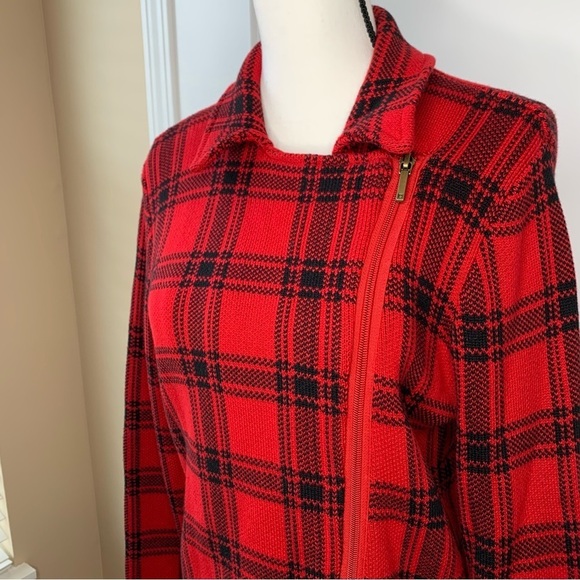 NWT CHAPS Buffalo 100% Cotton Moto Jacket Sweater - Picture 6 of 9